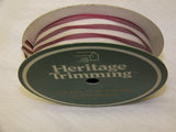 Striped Ribbon Dark Red, Navy or Dark Green and Natural 1 1/16" Wide Ribbon Craft Supplies