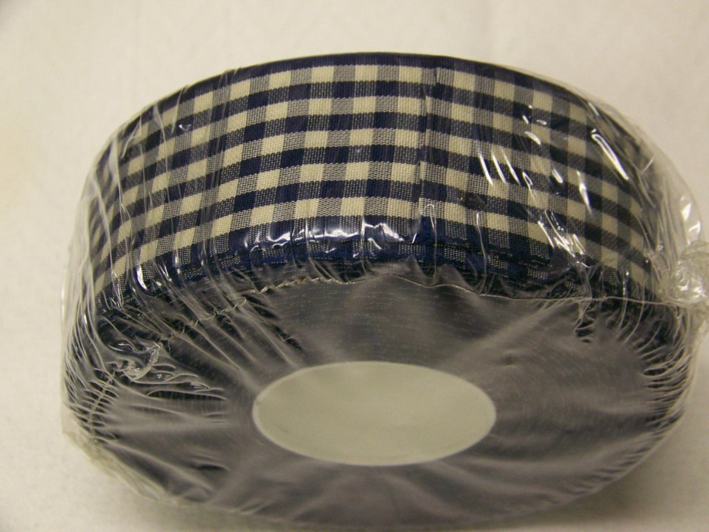 Navy and Natural Gingham 32mm Ribbon Gingham Ribbon Bows Navy Trim
