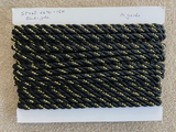 10 Yds Twisted Cord Black and Gold 8mm Trim Braided