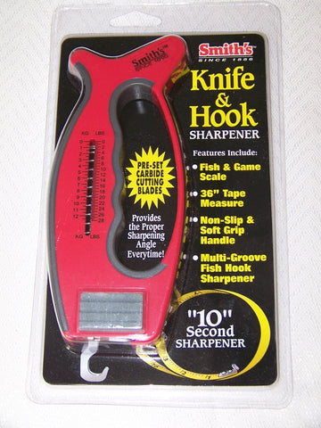 Knife and Hook Sharpener w/ Scale and Tape Measure