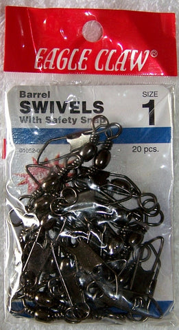 Barrel Swivels w/ Safety Snaps 20/pk