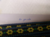 5/8 " Jacquard Trim  Blue w Yellow Flower