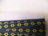 5/8 " Jacquard Trim  Blue w Yellow Flower