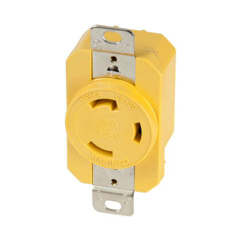 MARINCO Locking Receptacle, 30A 125V, Yellow