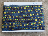 5/8 " Jacquard Trim  Blue w Yellow Flower