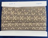7/8" Jacquard Trim  Brown/Gold Octagon Pattern