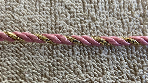 4mm Mauve and gold twist cord 10 yard