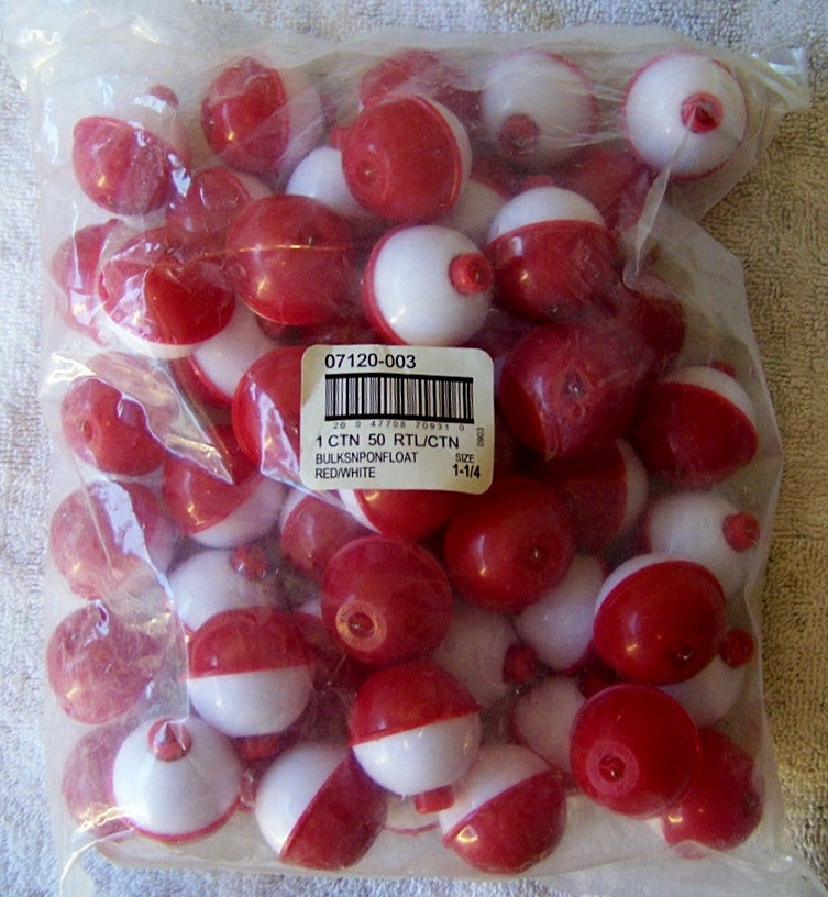 Red/White Snap on Floats 50/Bag
