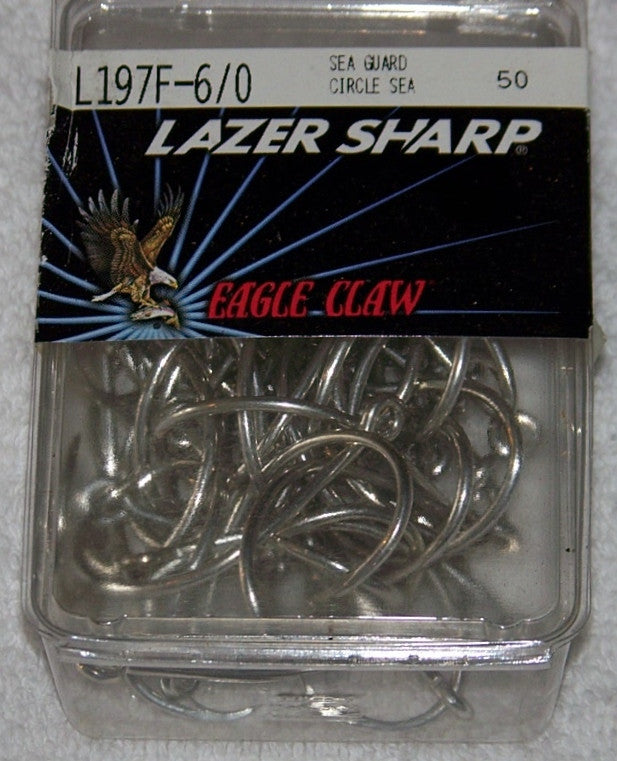 Circle Hooks 50/pk Seaguard finish by Eagle Claw L197F – Spider  Rigs/Rigged&Ready Offshore Lures