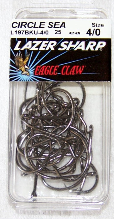Circle Hooks-Offset Lazer Sharp $ 6.50 Platinum Black 25/pk