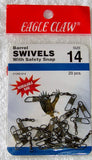 Barrel Swivels w/ Safety Snaps 20/pk