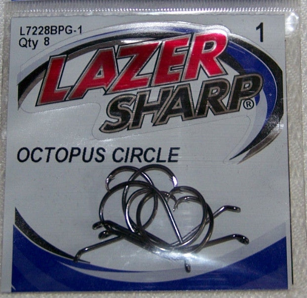 Octopus Circle Hooks- Lazer Sharp $ 2.45 Platinum Black L7228BPG – Spider  Rigs/Rigged&Ready Offshore Lures