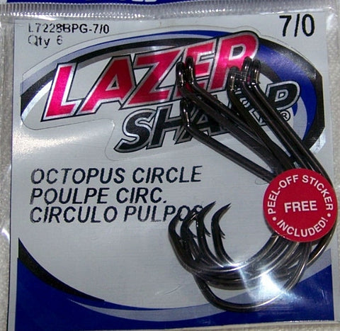 Octopus Circle Hooks- Lazer Sharp $ 2.45 Platinum Black L7228BPG