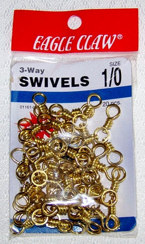 Three(3) Way Swivels size by Eagle Claw 20 Pack Brass