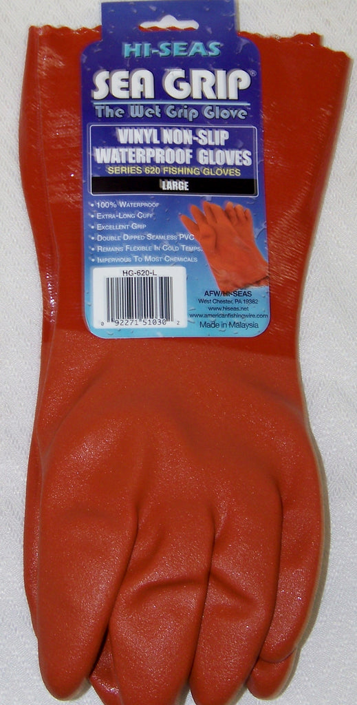 Sea Grip Vinyl Waterproof Gloves, Orange – Spider Rigs