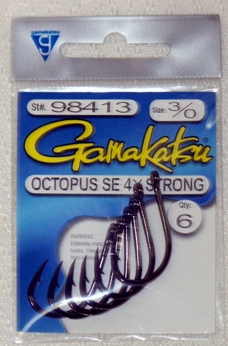 Gamakatsu 4X Octopus Hook Black – Spider Rigs/Rigged&Ready