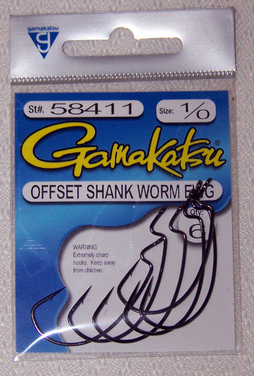 Gamakatsu Ex- Wide Gap Offset Shank Worm Hook Black – Spider  Rigs/Rigged&Ready Offshore Lures