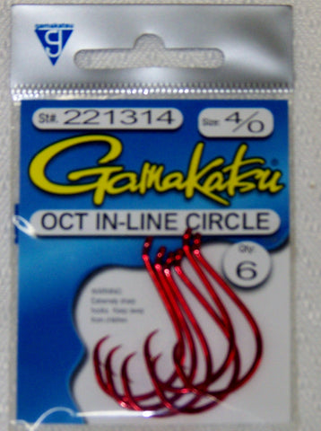 Gamakatsu Octopus Hook Inline Circle Black or Red