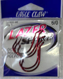 Octopus Offset Hooks- Lazer Sharp by Eagle Claw  Red L8182BG